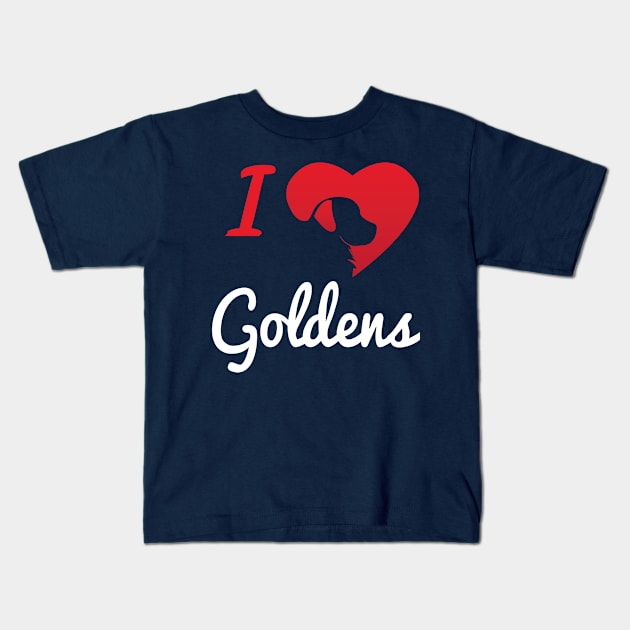 I Love Goldens... Kids T-Shirt by veerkun